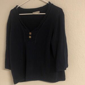 Christopher & Banks Navy Knit Sweater